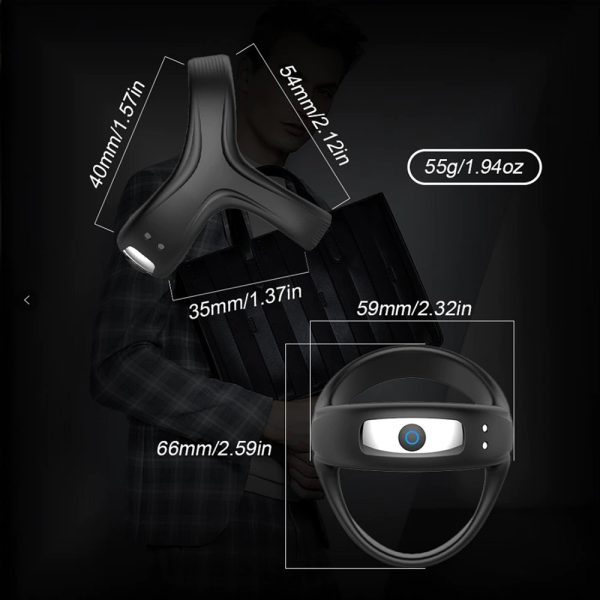Inel Vibrator, Ring Erotic, MENZ®, 10 moduri de vibrare, silicon, incarcator magnetic, IPX7 waterproof, negru - imagine 5