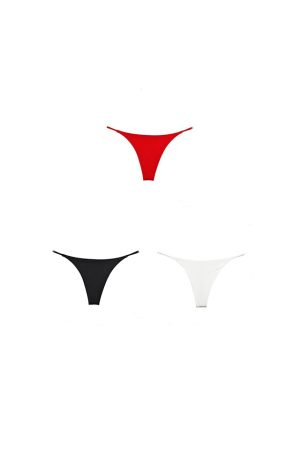 Set 3 buc chiloti dama, tanga, model Sexy Uno, rosu/alb/negru