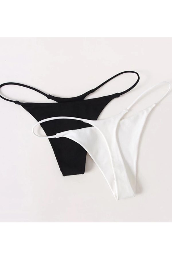 Set 3 buc chiloti dama, tanga, model Sexy Uno, rosu/alb/negru - imagine 2