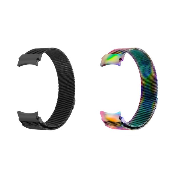 Set 2 curele ceas, MENZ®, Smart Tech, compatibila samsung Galaxy Watch 5 PRO 45 mm, otel inoxidabil, magnetica, multicolor - imagine 2