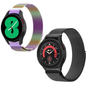 Set 2 curele ceas, MENZ®, Smart Tech, compatibila samsung Galaxy Watch 5 PRO 45 mm, otel inoxidabil, magnetica, multicolor