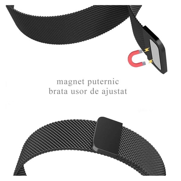 Set 2 curele ceas, MENZ®, Smart Tech, compatibila samsung Galaxy Watch 5 PRO 45 mm, otel inoxidabil, magnetica, multicolor - imagine 5