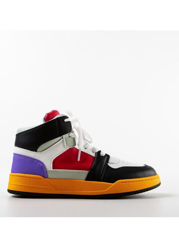 Pantofi sport dama, High-Sneakers, MENZ®, piele ecologica, multicolor - imagine 7