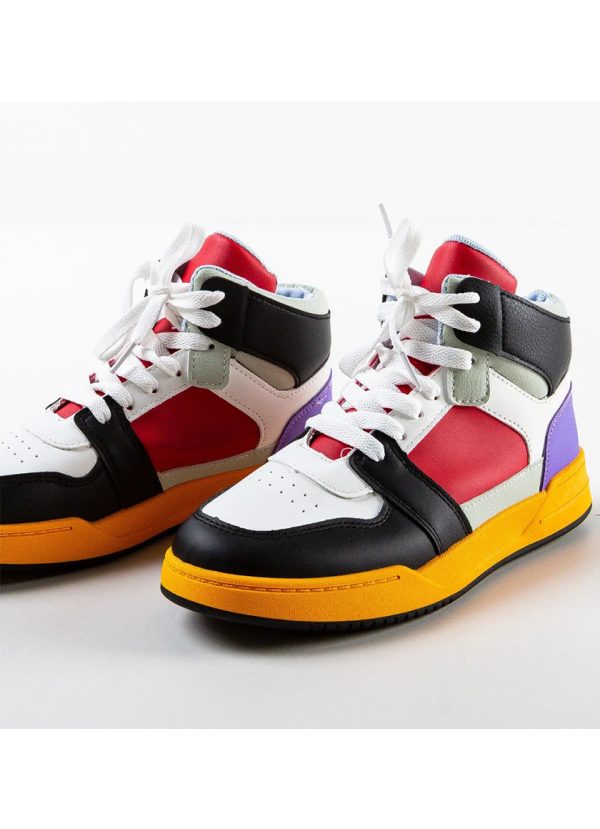 Pantofi sport dama, High-Sneakers, MENZ®, piele ecologica, multicolor - imagine 8