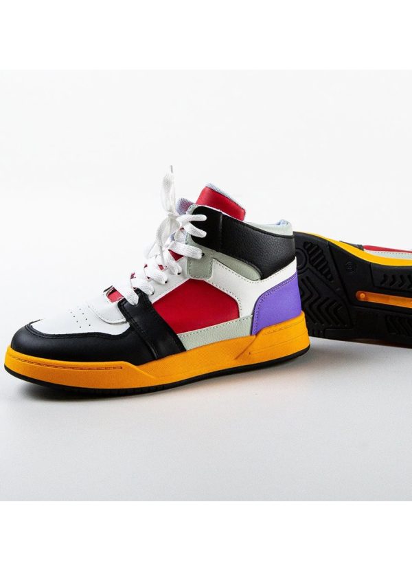 Pantofi sport dama, High-Sneakers, MENZ®, piele ecologica, multicolor - imagine 9