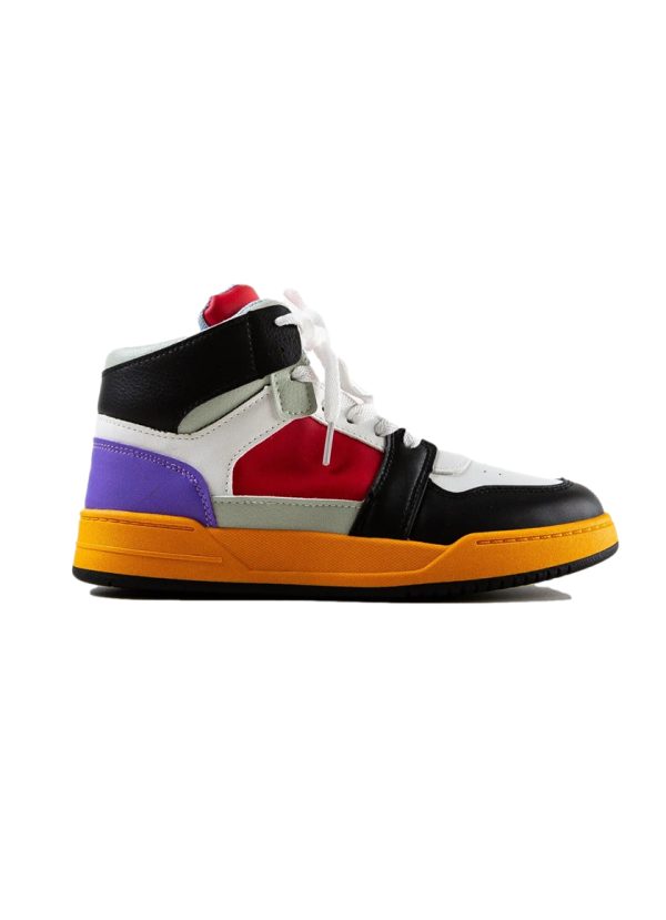 Pantofi sport dama, High-Sneakers, MENZ®, piele ecologica, multicolor - imagine 10