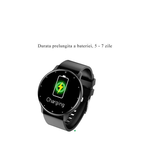Ceas Smartwatch si bratara fitness, MENZ® , model MNZ14683, Notificari Apeluri/SMS/Social Media, monitorizare activitati fizice, somn, ritm cardiac, pedometru, player, rezistent la apa IP67, negru - imagine 6