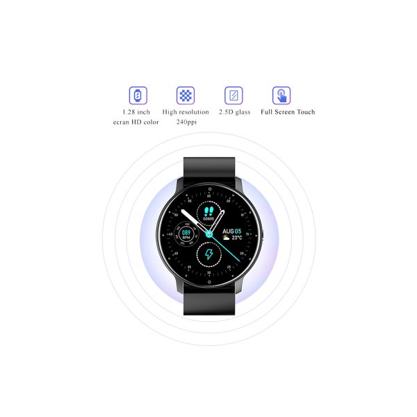 Ceas Smartwatch si bratara fitness, MENZ® , model MNZ14683, Notificari Apeluri/SMS/Social Media, monitorizare activitati fizice, somn, ritm cardiac, pedometru, player, rezistent la apa IP67, negru - imagine 11