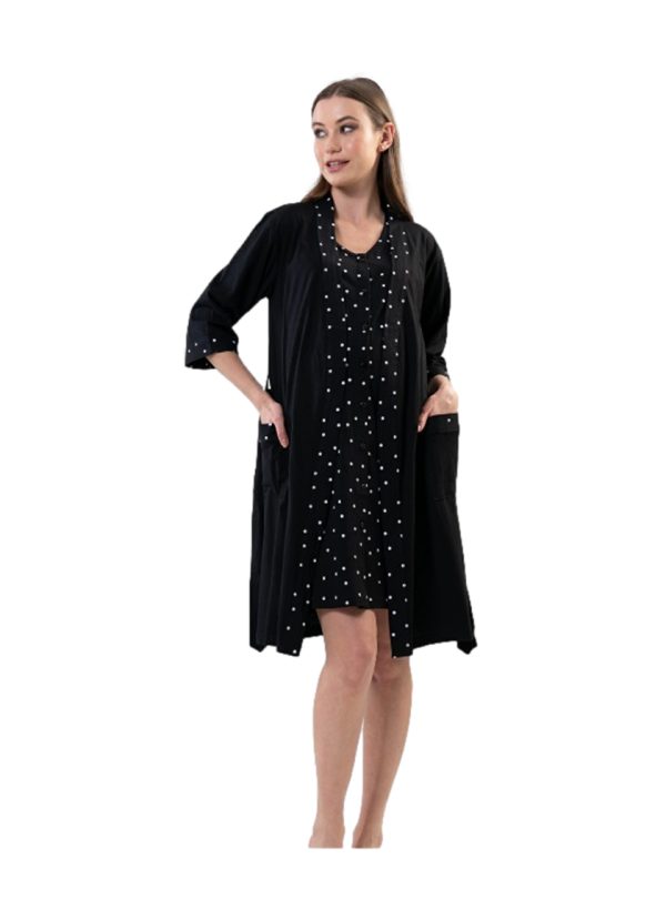 Compleu gravide, Vienetta, All for you, bumbac, buzunare, cordon, nasturi, negru