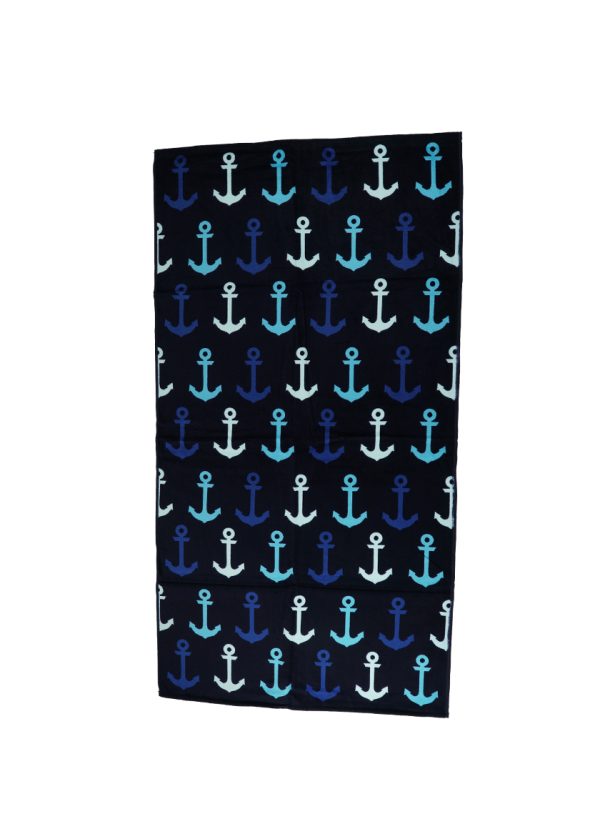 Prosop de plaja, MENZ®, Ancora 165 x 90 cm, bleumarin,  bumbac