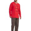 Pijamale Barbati, Gazzaz by Vienetta, model Reach New, bumbac, bleumarin/rosu