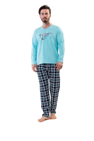 Pijamale barbati, Vienetta, 86 Origins, buzunare, bumbac, albastru/bleumarin