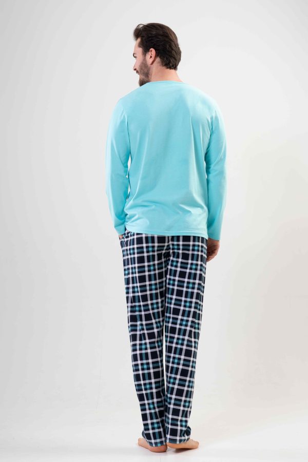 Pijamale barbati, Vienetta, 86 Origins, buzunare, bumbac, albastru/bleumarin - imagine 2