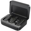 Set 2 lavaliere profesionale wireless, MENZ®, Android, plug & play, 30 m raza de actiune, 10h durata baterie, negru