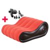Set fotoliu gonflabil si pompa electrica MENZ®, SofaBedMenz, pentru  cupluri, adulti, diverse activitati, 94 x 74 x 37 cm, rosu/negru