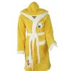 Halat baie, dama, model Bear Yellow, buzunar, cocolino, gluga, galben