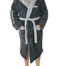Halat baie barbati, model M.Sports, MENZ®, bumbac, buzunare, cordon, gluga, gri