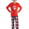 Pijamale copii, baieti, Vienetta, model Craciun - Joe the Reindeer, bumbac, rosu