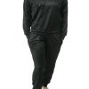 Compleu de casa, dama, MENZ®, model Maria M., catifea, bumbac, buzunare, mansete, negru