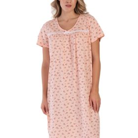 Camasa de noapte, dama, Vienetta, model Invisible, bumbac, corai