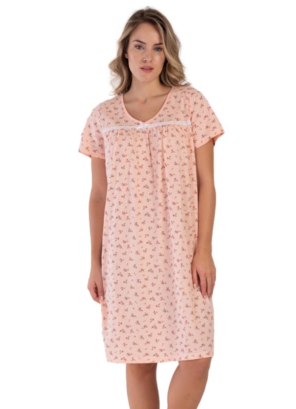 Camasa de noapte, dama, Vienetta, model Invisible, bumbac, corai