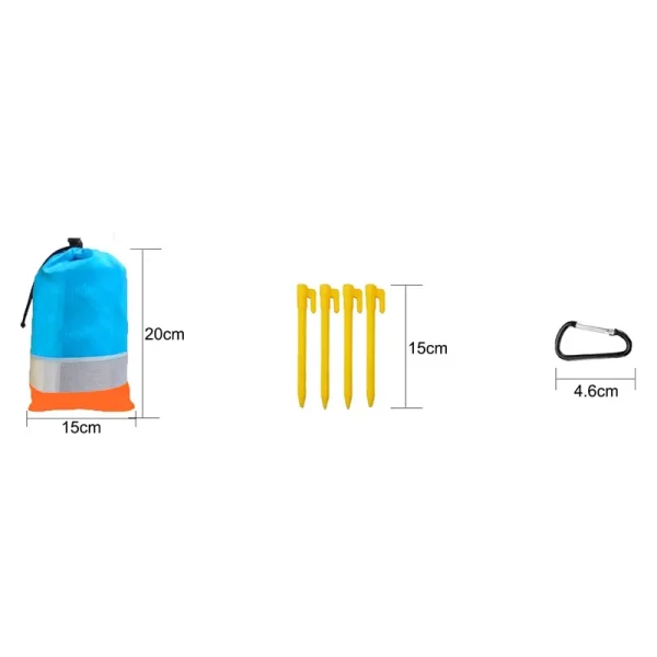Prosop pentru plaja, MENZ, Towel Beach, impermeabil, anti nisip si multifunctional, ideal pentru familie, portocaliu/albastru, nylon, 200 x 210 cm - imagine 6