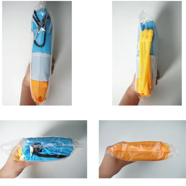Prosop pentru plaja, MENZ, Towel Beach, impermeabil, anti nisip si multifunctional, ideal pentru familie, portocaliu/albastru, nylon, 200 x 210 cm - imagine 5