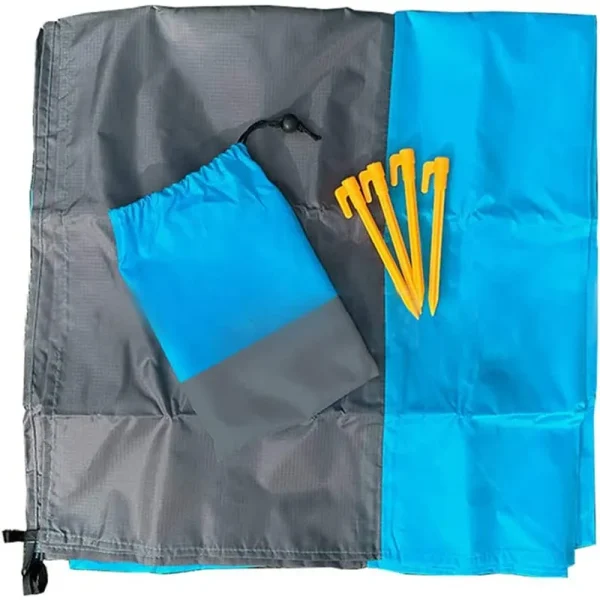 Prosop pentru plaja, MENZ, Towel Beach, impermeabil, anti nisip si multifunctional, ideal pentru familie, albastru/gri, nylon, 200 x 210 cm - imagine 6