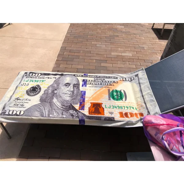 Prosop plaja, MENZ, model Dollar USA, 70 x 140 cm, multicolor - imagine 4