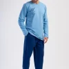 Pijamale barbati, Vienetta Man, Cut Of Space, bumbac, usor vatuit, mansete, buzunare, albastru