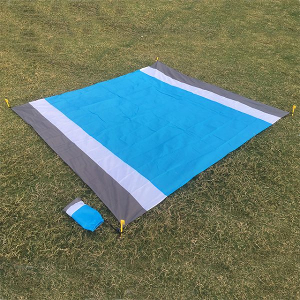 Prosop pentru plaja, MENZ, Towel Beach, impermeabil, anti nisip si multifunctional, ideal pentru familie, albastru/alb, nylon, 200 x 210 cm - imagine 5