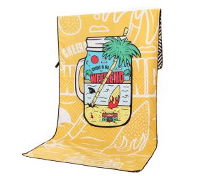 Prosop de plaja, MENZ®, Cheers To The Weekend, 175 x 75 cm, galben