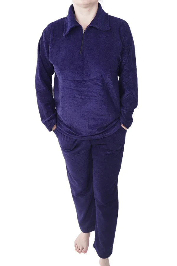 Pijamale dama, Baray, model Lara Blu, usor vatuit, bumbac, buzunare, bleumarin