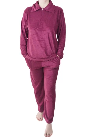 Pijamale dama, Baray, model Lara Purple, usor vatuit, bumbac, buzunare, mov