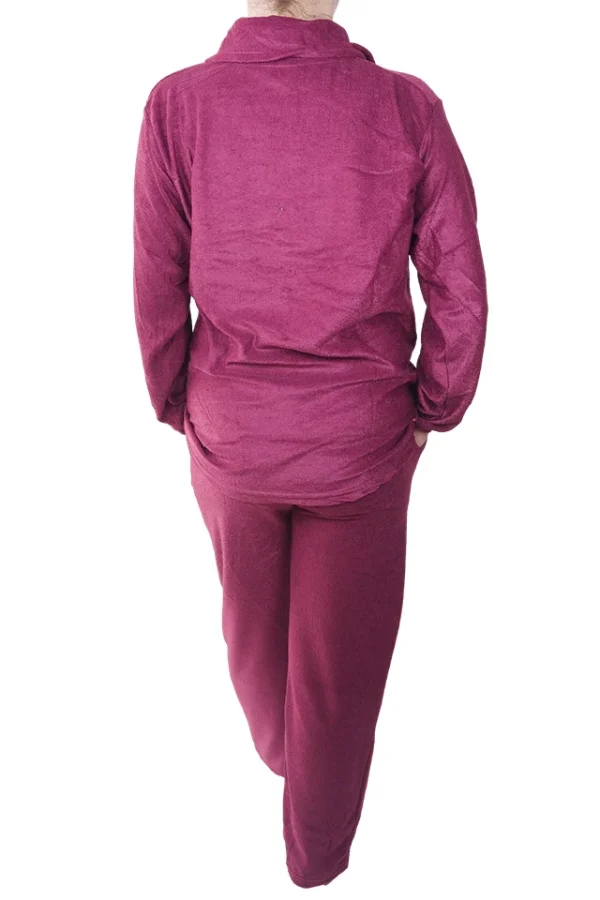 Pijamale dama, Baray, model Lara Purple, usor vatuit, bumbac, buzunare, mov - imagine 2