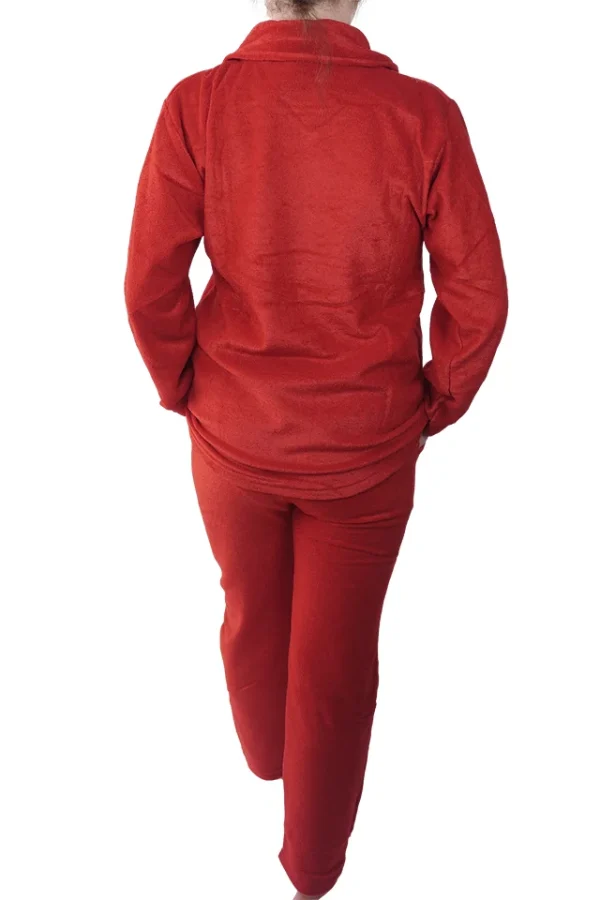 Pijamale dama, Baray, model Lara Red, usor vatuit, bumbac, buzunare, rosu - imagine 2