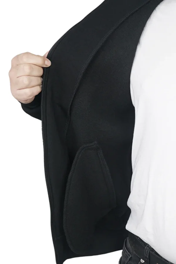 Hanorac barbati, Torobisi, model Class, material gros, vatuit, buzunare, gluga, negru - imagine 4