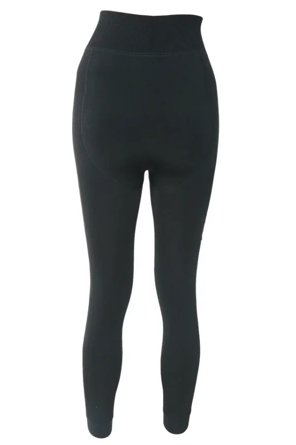 Colanti vatuiti dama, Vienetta, Casual Line, talie inalta, Negru - imagine 2