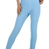 Colanti dama modelatori, Holala, model Gym Still, leggings, cu talie inalta, albastru