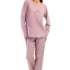 Pijamale dama, Vienetta, model Star your Destiny's, bumbac, roz pudrat