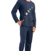 Pijamale barbati, Vienetta Man, model Planets, bumbac, buzunare, bleumarin