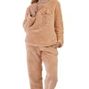 Pijamale dama soft & pure, Vienetta, model Hug Me, cocolino, Piersica
