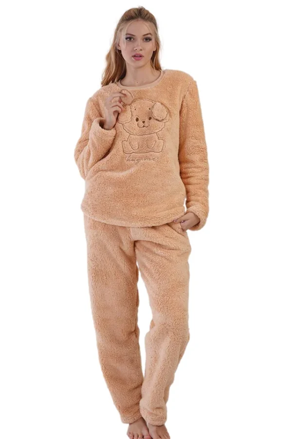 Pijamale dama soft & pure, Vienetta, model Hug Me, cocolino, Piersica