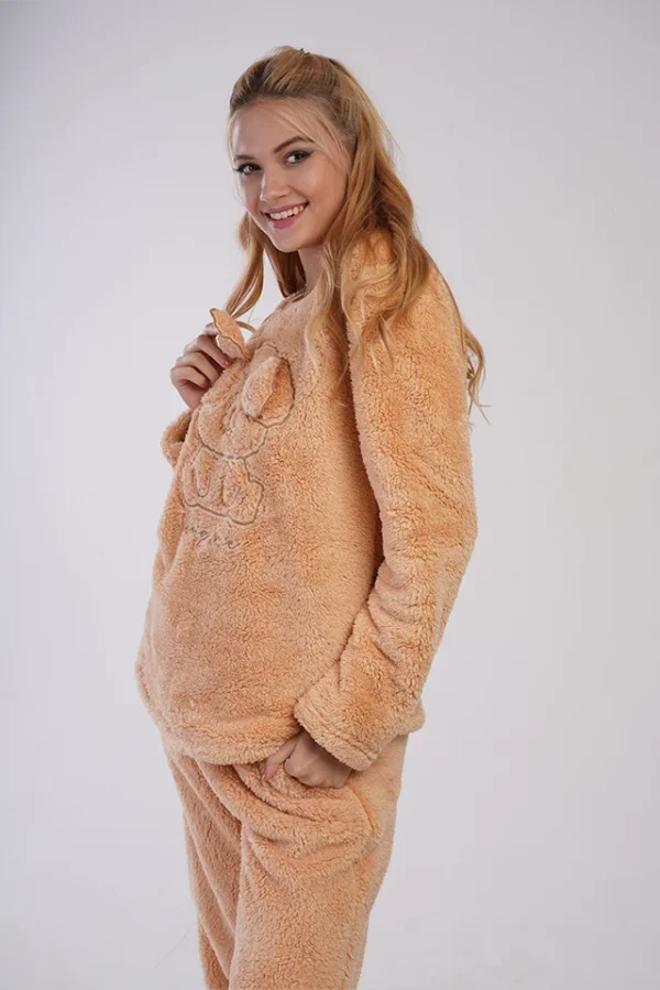 Pijamale dama soft & pure, Vienetta, model Hug Me, cocolino, Piersica - imagine 2