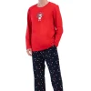 Pijamale barbati, Vienetta Man, model de Craciun Wishes, bumbac, buzunare, rosu/bleumarin
