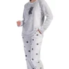Pijamale dama Soft & Pure, Vienetta, model Friends, cocolino, buzunare, gri