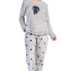 Pijamale dama Soft & Pure, Vienetta, model Black Cat, cocolino, buzunare, gri