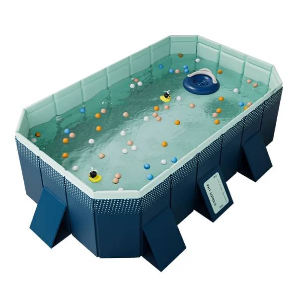 Piscina pliabila, model Tapit, MENZ, dimensiune exterioara 295x165x55 cm ingrosata, rezistenta la uzura, neinflamabila, albastru - imagine 7