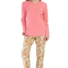 Pijamale dama, Vienetta, model Good Life, bumbac, corai