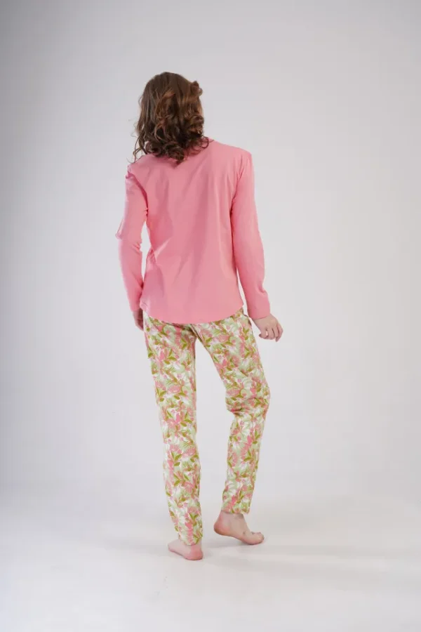 Pijamale dama, Vienetta, model Good Life, bumbac, corai - imagine 2